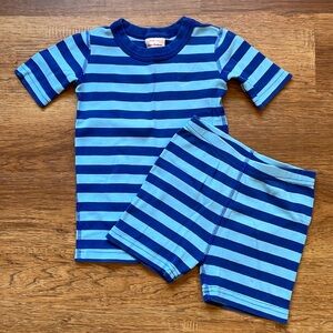 Hanna blue striped short johns, size 110/5T VGUC